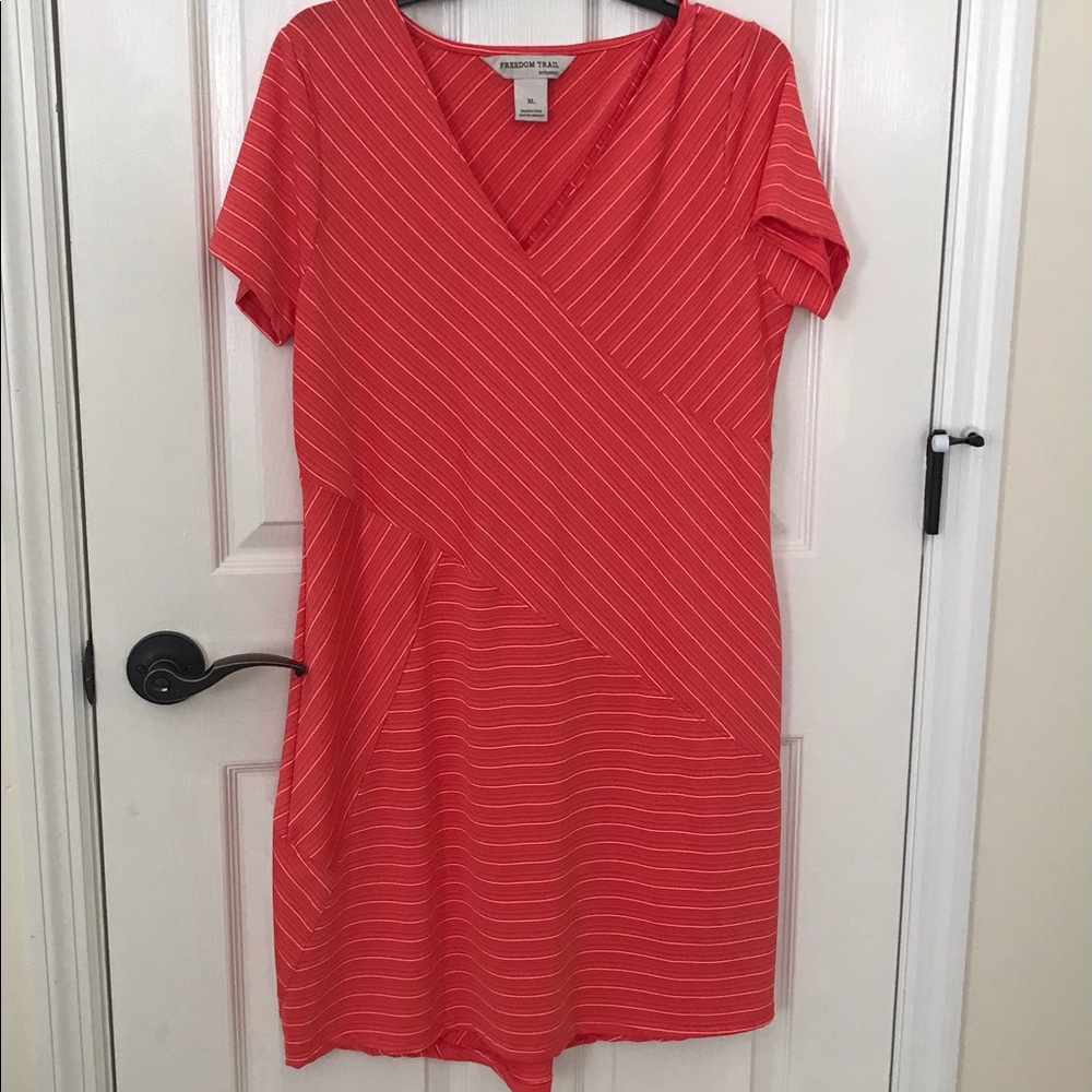 Coral casual summer dress.